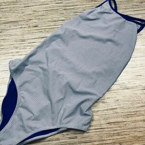 H-92 Mouille Swimwear Lace up back one-piece swimsuit BLUE size 12 nwt $160